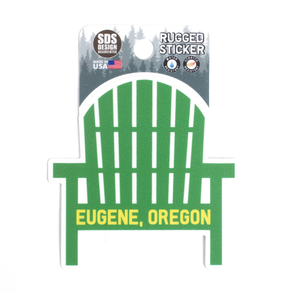 Eugene, Green, Stickers, Home & Auto, 3.5", SDS Design, Lawn Chair design, 759406